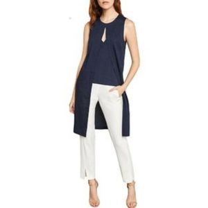 BCBG MaxAzria Split-Front Pinstriped Tunic